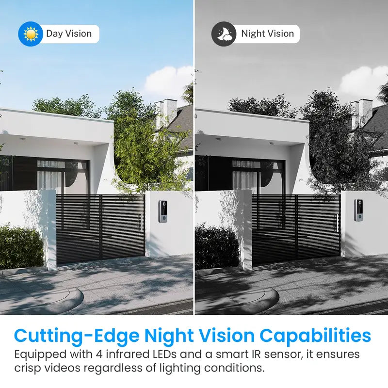 GuardianBell Pro AI Night Vision Doorbell HD Video